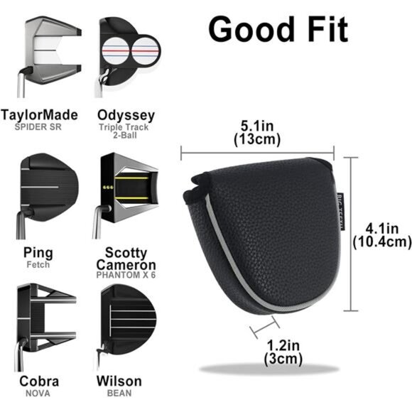 Golf Mallet Putter Cover Headcover Club Protector Magnetic Closure for Scotty - Picture 2 of 8